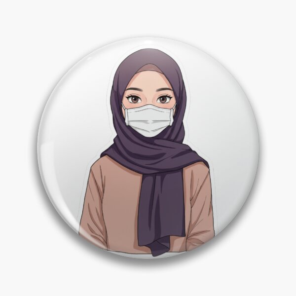 Item preview, Cute Hijab Girl with Mask – Modern Anime Vibe designed and sold by MorishimaSenpai.