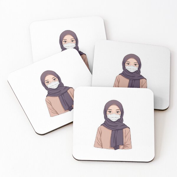 Item preview, Cute Hijab Girl with Mask – Modern Anime Vibe designed and sold by MorishimaSenpai.