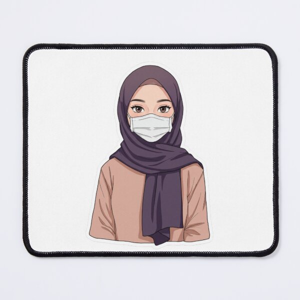 Item preview, Cute Hijab Girl with Mask – Modern Anime Vibe designed and sold by MorishimaSenpai.