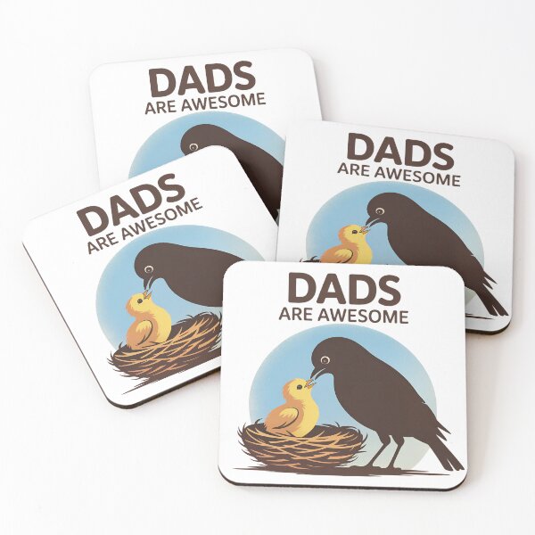 Item preview, Dads Are Awesome – Bird Feeding Chick in Nest designed and sold by Brainy Bird's Place.