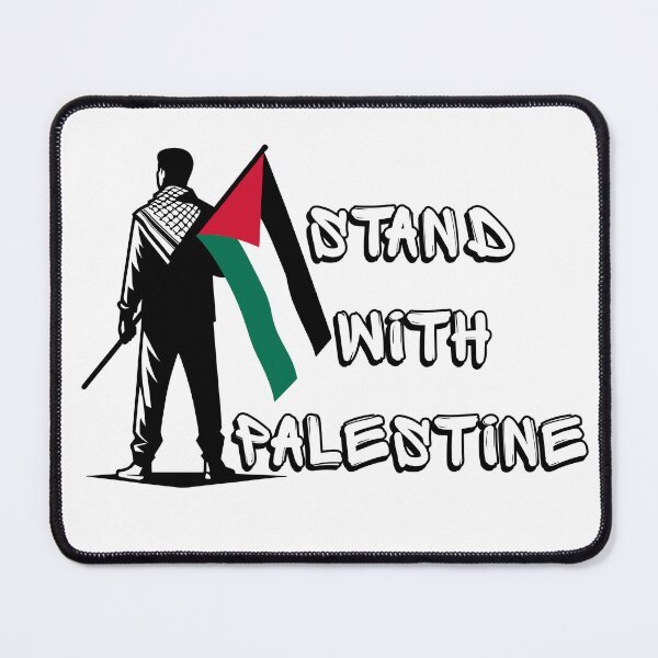 Item preview, Stand With Palestine. Man Standing Brave & Tall Holding Palestinian Flag designed and sold by Aurora-ly.