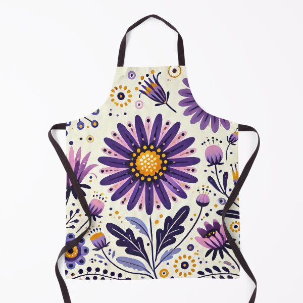 Item preview, Scandinavian Folk Art - A Passion for Purple daisies by heidiannemorris designed and sold by FOLK ART FUSION by heidiannemorris.