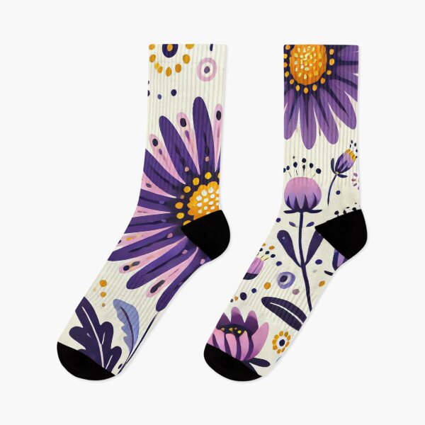 Item preview, Scandinavian Folk Art - A Passion for Purple daisies by heidiannemorris designed and sold by FOLK ART FUSION by heidiannemorris.