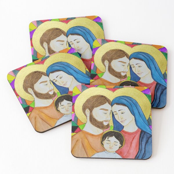Item preview, Holy Family watercolor designed and sold by cadin.darte.