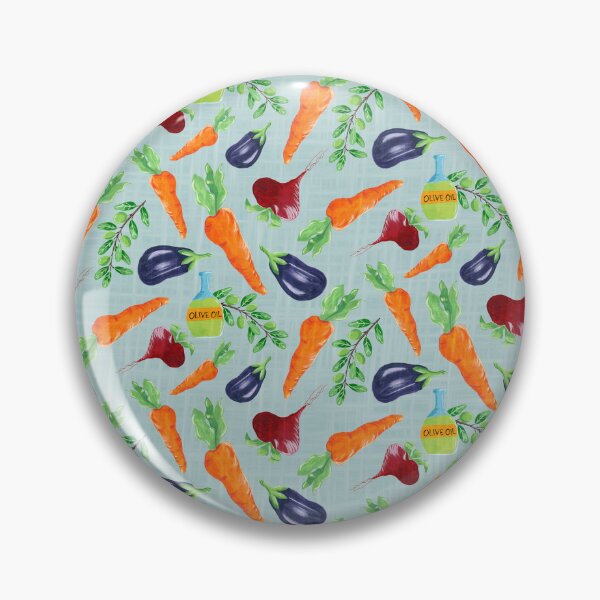 Item preview, Vegetables Carrots Eggplants Radishes Olives and Olive Oil Mediterranean Style Light Blue designed and sold by JasmineGDesigns.