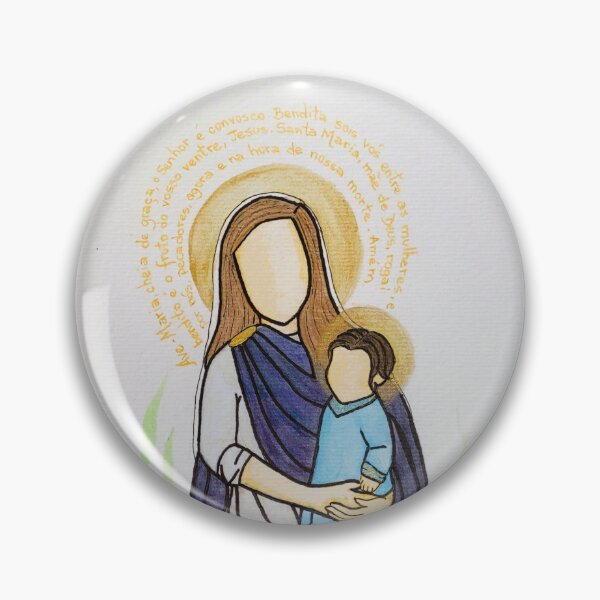 Artikelvorschau, Heilige Mutter Maria mit Jesus Aquarellmalerei entworfen und verkauft von cadin.darte.