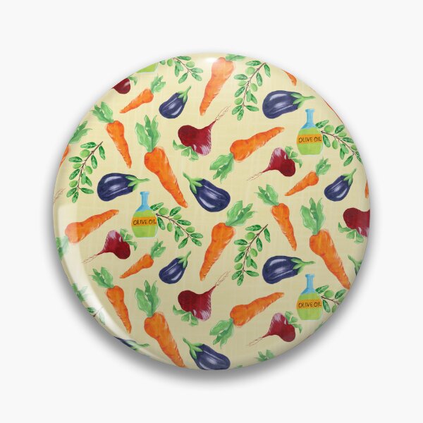 Item preview, Vegetables Carrots Eggplants Radishes Olives and Olive Oil Mediterranean Style Yellow designed and sold by JasmineGDesigns.