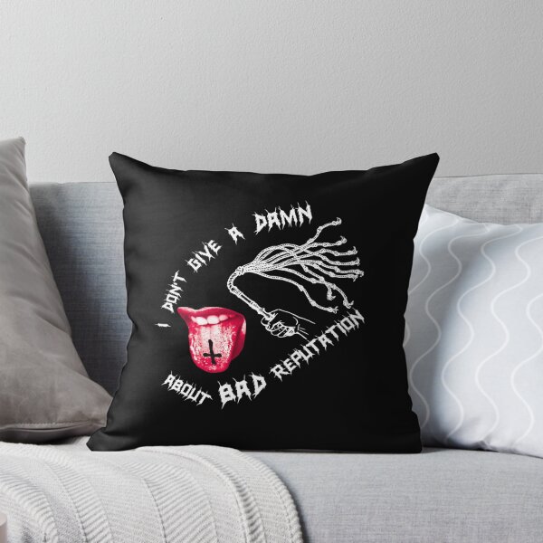 Bad Reputation (White version) Throw Pillow