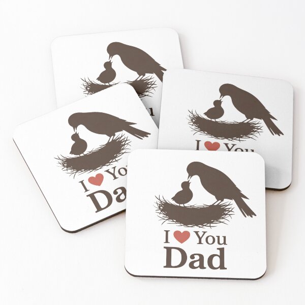 Item preview,  I Love You Dad – Sweet Nesting Silhouette designed and sold by Brainy Bird's Place.