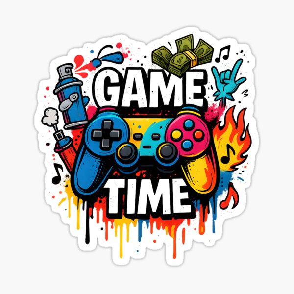 Vista previa del artículo con la obra «Tiempo de juego: Diseño de grafiti con control de jugador de arte callejero», diseñado y vendido por RICHYON.
