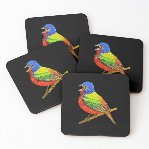 Item preview, Painted Bunting Bird Singing designed and sold by TheArtyOne11.