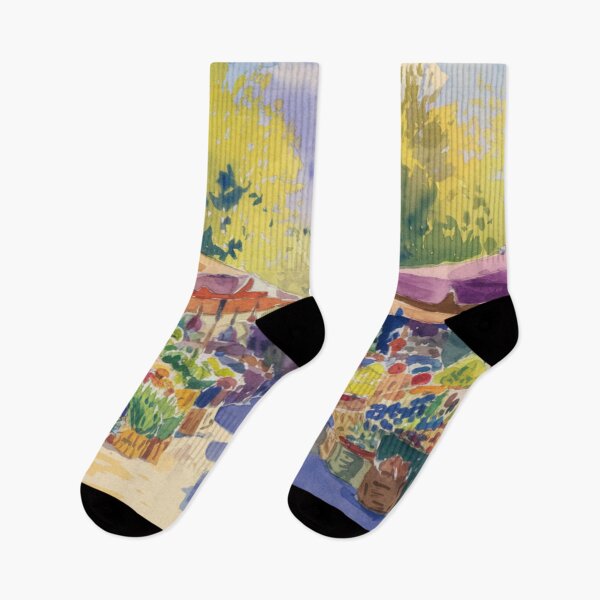 Artikelvorschau, Marktszene in der Provence | Zeitloser französischer Aquarell-Kunstdruck entworfen und verkauft von CARRAANN.