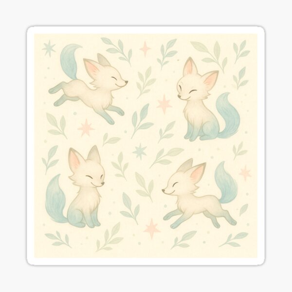 Item preview, Frosty Fox Frolic – Pastel Watercolor Pattern designed and sold by Soft rot studio.