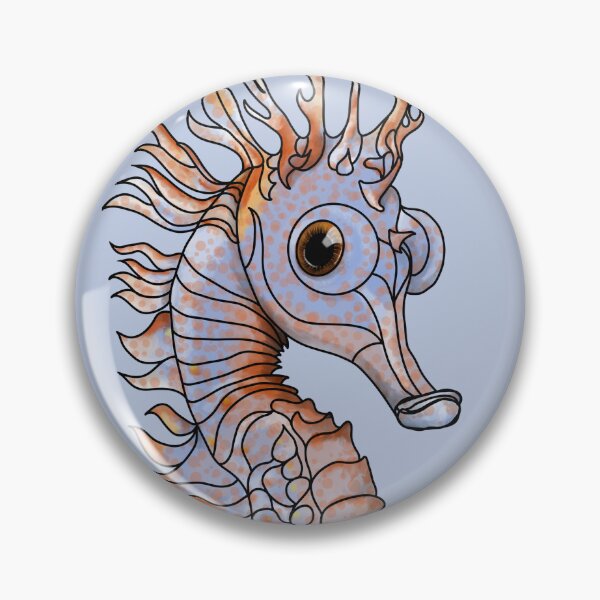Item preview, Sealife: Ginger and Blue Seahorse designed and sold by Waubamik Perry.