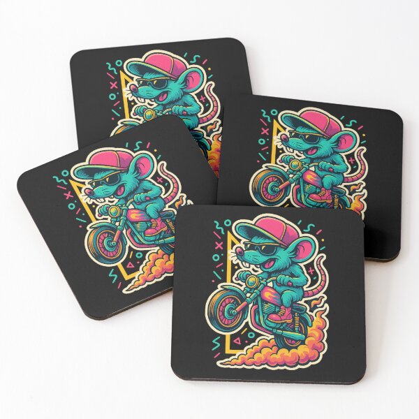 Item preview, Neon Rat Rider – 90s Chaos Mode designed and sold by M-ormin.