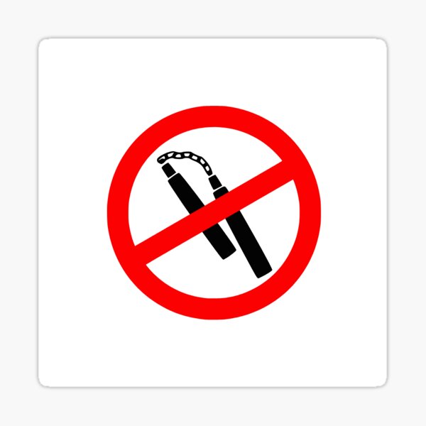Item preview, No Nun Chucks symbol designed and sold by BangoStickers.