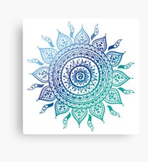 Blue Gradient Mandala Canvas Print