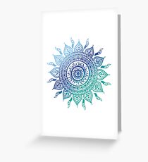 Blue Gradient Mandala Greeting Card