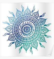 Blue Gradient Mandala Poster