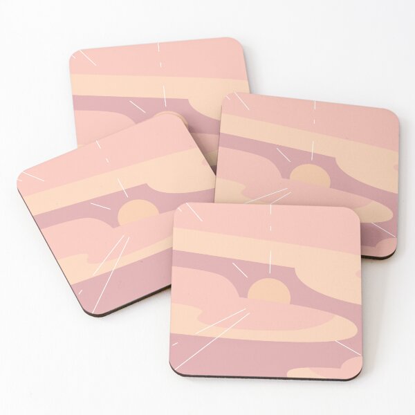 Artikelvorschau, Peachy Skies – Minimalistische Traumlandschaft mit Sonnenuntergang entworfen und verkauft von ChillVibes04.