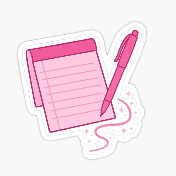 Item preview, Pink Legal Pad & Pen with Glitter Trail designed and sold by Drama&Doodles.