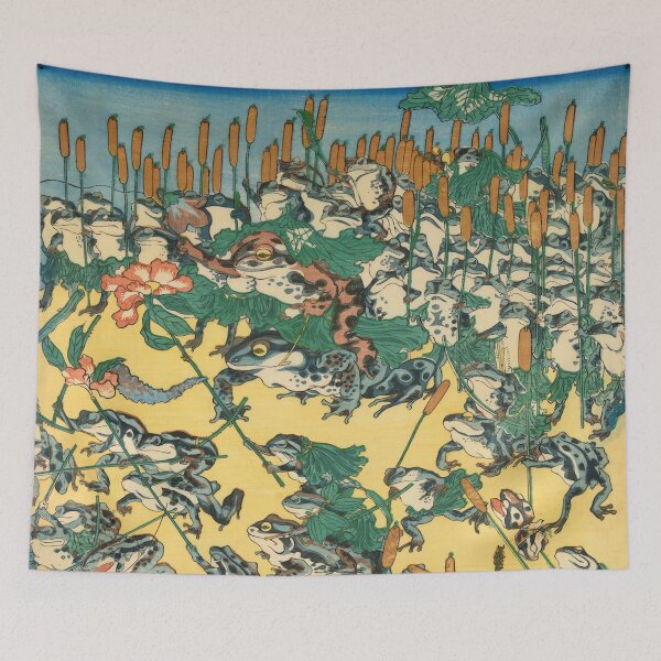 Item preview, Fashionable Battle of Frogs by Kawanabe Kyosai 1864  designed and sold by Onodera.