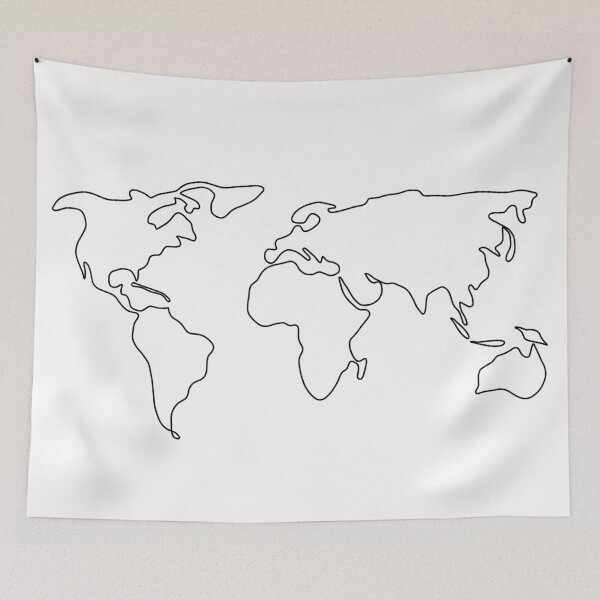Item preview, World Map Outline Illustration designed and sold by Cafecreativity.