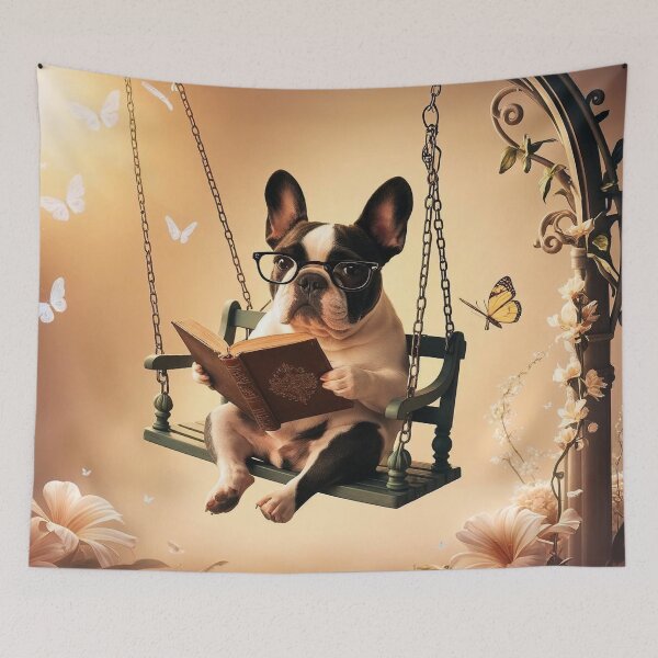 Item preview, Bookish Bulldog on a Swing designed and sold by milena-d98.