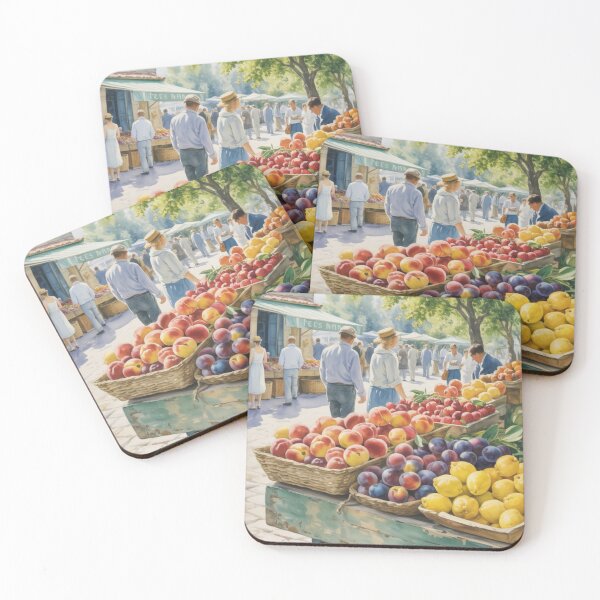 Item preview, Provence Market Scene – French Watercolor Art Print  designed and sold by CARRAANN.