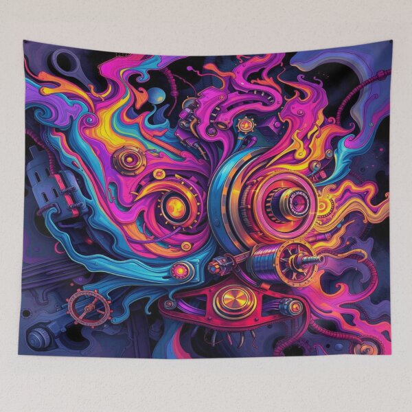 Item preview, Vibrant Abstract Dreamscape – Flood of colors meets dynamic forms in surreal harmony designed and sold by FotoworldEdel.