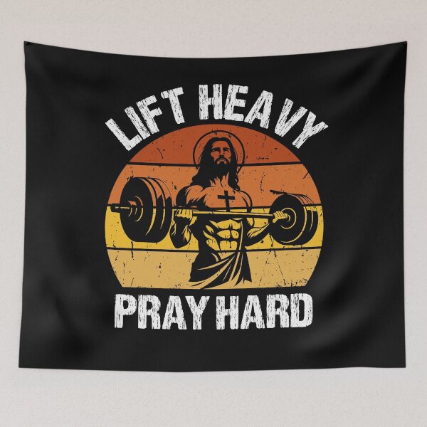 Item preview, Lift Heavy Pray Hard Christian Gym Lover designed and sold by ManiaGrania.