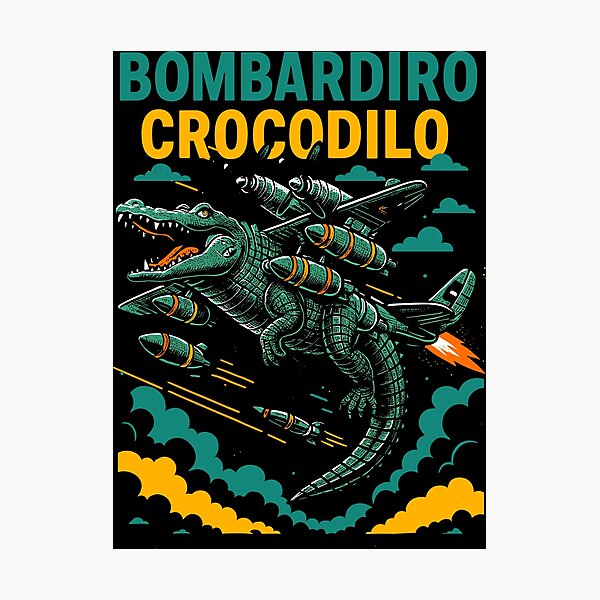 Item preview, Bombardiro Crocodilo Italian Brainrot Memes Dark designed and sold by Sitchko.