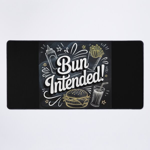 Item preview, Funny Burger Quote Art – “Bun Intended” Retro Diner Chalkboard Design designed and sold by ForeverPrintsOK.