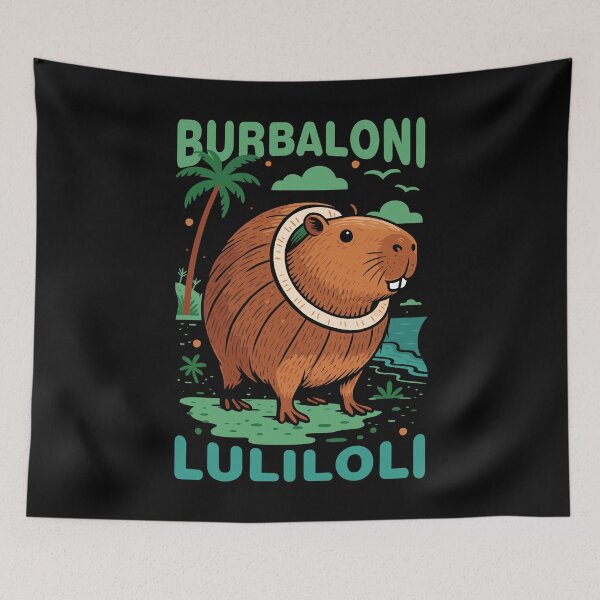 Item preview, Burbaloni Luliloli Capybara Italian Brainrot Memes Dark designed and sold by Sitchko.