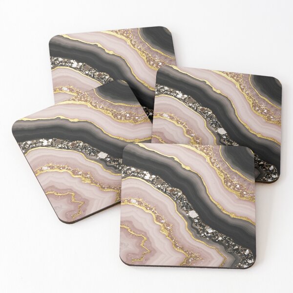 Item preview, Rose Quartz Agate with Gold Veins designed and sold by GemShimmerCo.
