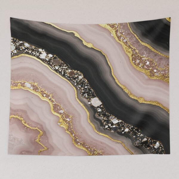 Item preview, Rose Quartz Agate with Gold Veins designed and sold by GemShimmerCo.