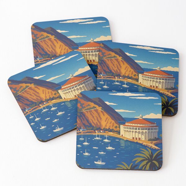 Artikelvorschau, Catalina Island Art-Deco-Reiseplakat entworfen und verkauft von Aeroplane Tees.