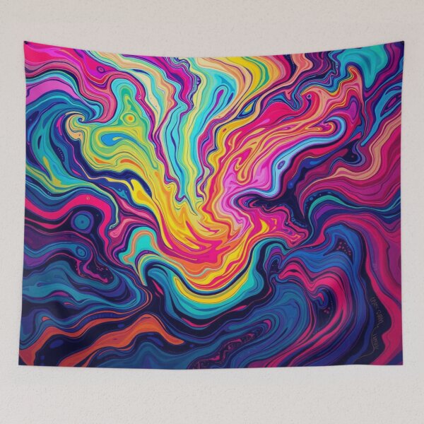 Item preview, Vibrant Abstract Dreamscape – Flood of colors meets dynamic forms in surreal harmony designed and sold by FotoworldEdel.