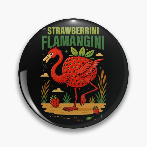 Item preview, Strawberrini Flamangini Italian Brainrot Memes Dark designed and sold by Sitchko.