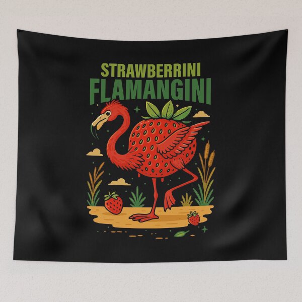 Item preview, Strawberrini Flamangini Italian Brainrot Memes Dark designed and sold by Sitchko.