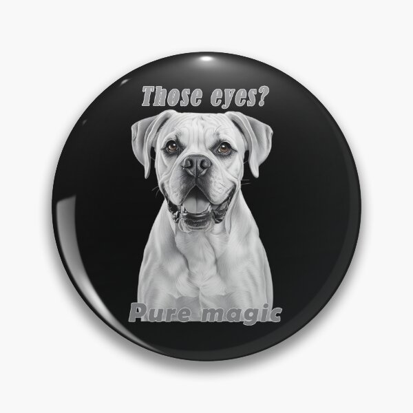 Item preview, White Boxer – Those Eyes, Pure Magic designed and sold by Pawtraitvibes.