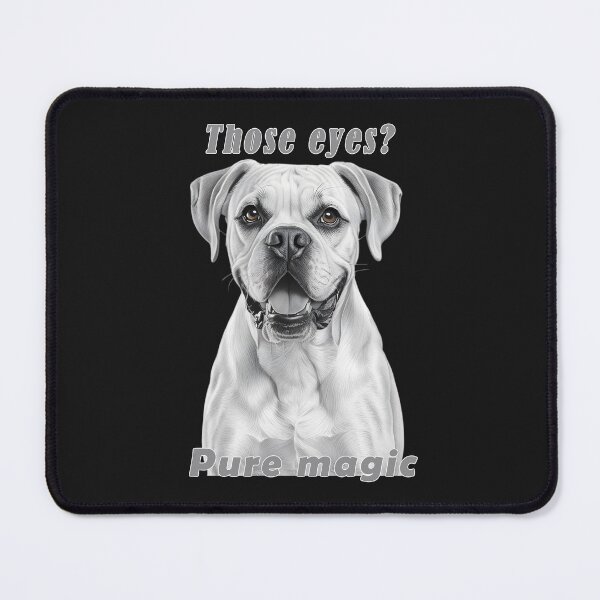Item preview, White Boxer – Those Eyes, Pure Magic designed and sold by Pawtraitvibes.
