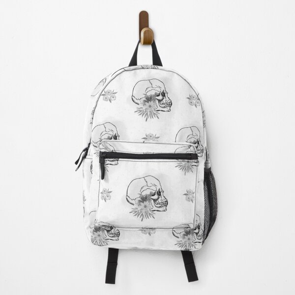 Item preview, Watercolor Skull and Flowers Seamless Pattern Monocromatic Edition designed and sold by Vívian Creative Studio.
