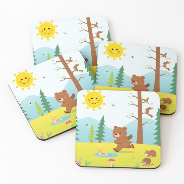 Item preview, Young bear running across meadow designed and sold by MADandSANE-MArt.