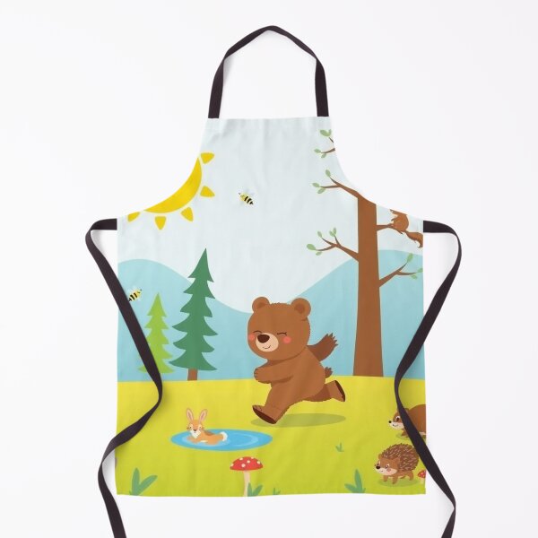 Item preview, Young bear running across meadow designed and sold by MADandSANE-MArt.