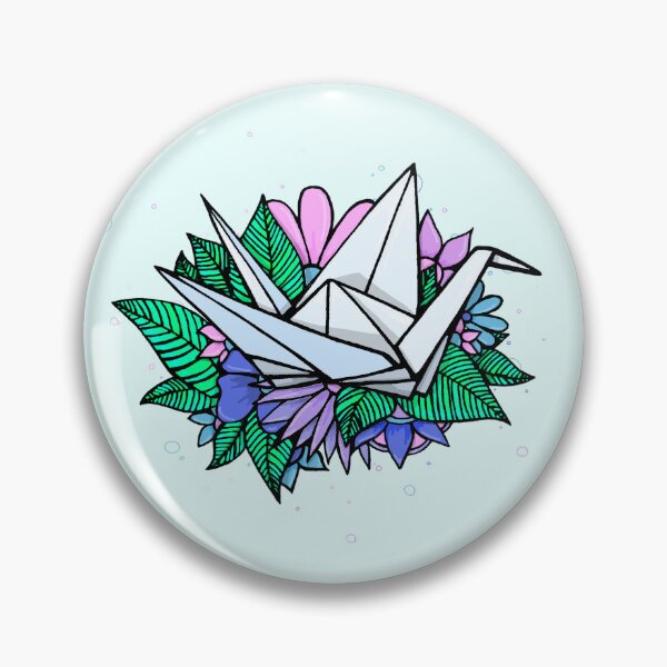 Item preview, Origami Crane blue floral designed and sold by Itinlea.