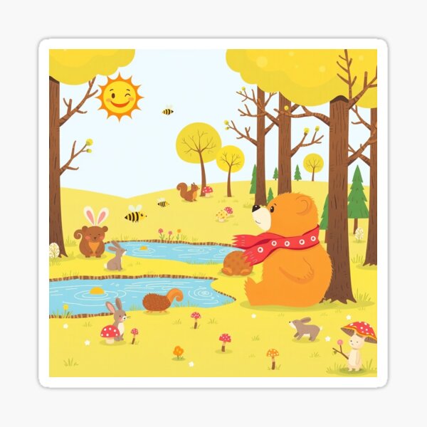 Item preview, Bear sitting under tree. designed and sold by MADandSANE-MArt.