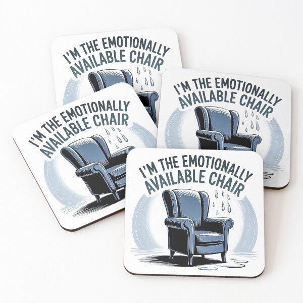 Item preview, Emotionally Available Chair Dark Humor Therapy Meme Design designed and sold by Amanda's Factory.
