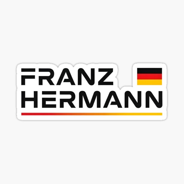 Artikel-Vorschau von Franz Hermann F1 Grafik - Fettgedruckter Text mit deutscher Flagge | Motorsport Design, designt und verkauft von Studio F1Grid.