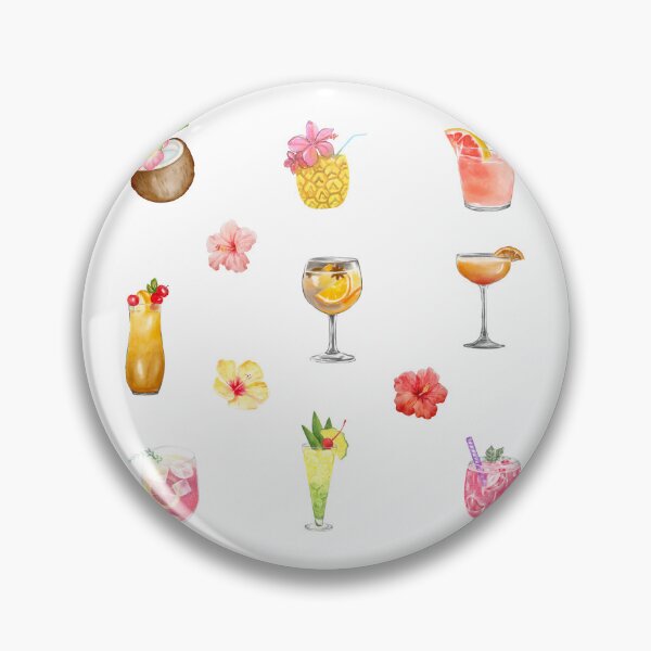 Item preview, Watercolor Tropical Drinks and Flowers  designed and sold by silviaol.